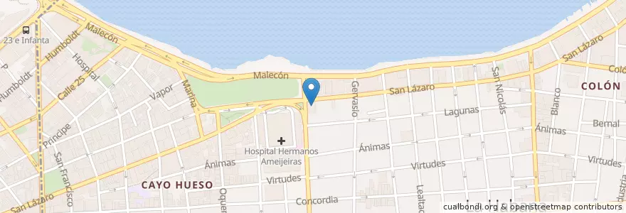 Mapa de ubicacion de Casa de la Cultura en キューバ, La Habana, Centro Habana.