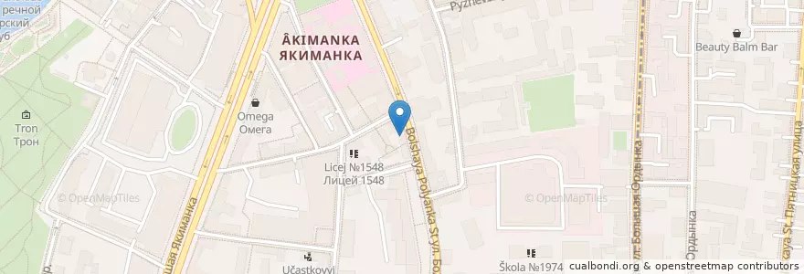 Mapa de ubicacion de Шоколадница en Russia, Distretto Federale Centrale, Москва, Центральный Административный Округ, Район Якиманка.