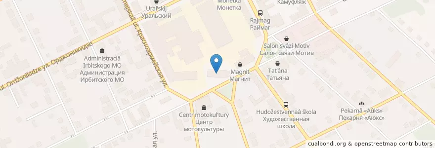 Mapa de ubicacion de Сретенская церковь en Russland, Föderationskreis Ural, Oblast Swerdlowsk, Восточный Управленческий Округ, Городской Округ Ирбитское, Городской Округ Ирбит.