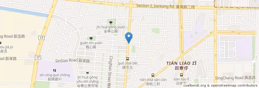 Mapa de ubicacion de 喜得炭火三明治 en Taiwan, Tainan, South District.