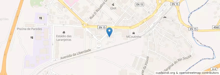 Mapa de ubicacion de Chez Alline en پرتغال, Norte, Tâmega E Sousa, Porto, Penafiel, Paredes.