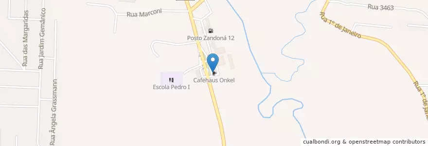 Mapa de ubicacion de Cafehaus Onkel en البَرَازِيل, المنطقة الجنوبية, سانتا كاتارينا, Região Geográfica Intermediária De Blumenau, Microrregião De Blumenau, بلوميناو.
