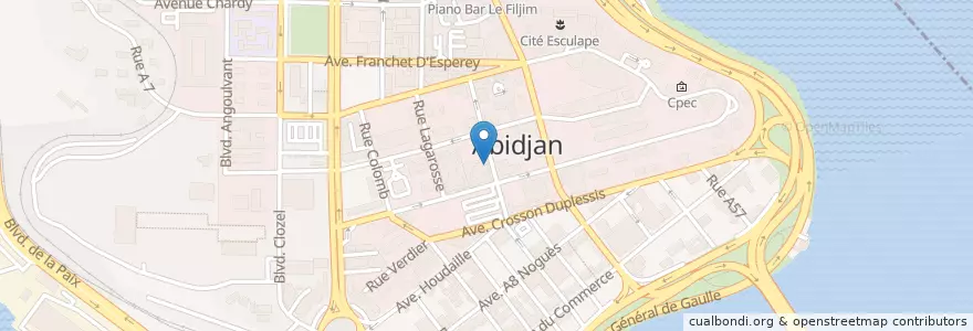 Mapa de ubicacion de Pharmacie Animan en コートジボワール, アビジャン, Le Plateau.