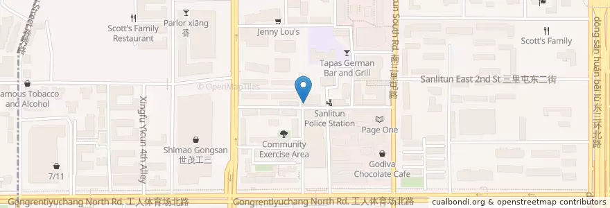 Mapa de ubicacion de Nearby The Tree en 중국, 베이징시, 허베이성, 朝阳区 / Chaoyang.