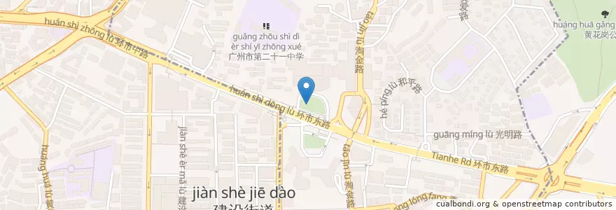 Mapa de ubicacion de 小山酒吧 en China, Guangdong, 广州市, 越秀区, 华乐街道.