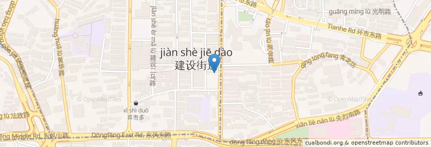 Mapa de ubicacion de 荣建大厦-停车场 en Chine, Guangdong, Canton, 越秀区, 华乐街道.