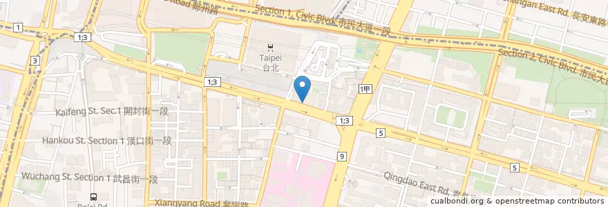 Mapa de ubicacion de 迪璀玉冰淇淋 en 台湾, 新北市, 台北市, 中正区.