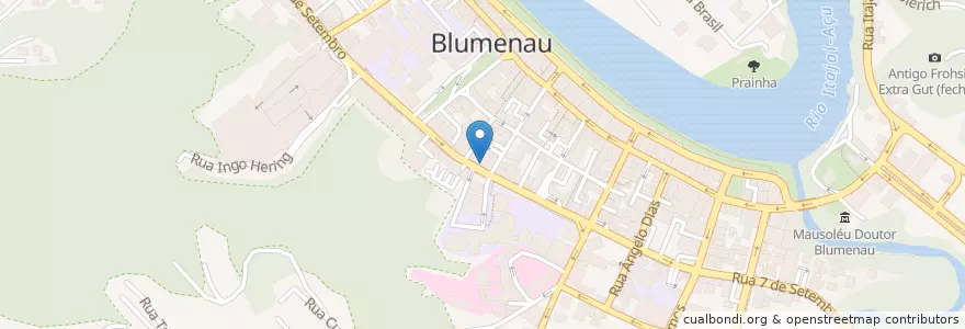 Mapa de ubicacion de Cafehaus Glória en Brasilien, Süden, Santa Catarina, Região Geográfica Intermediária De Blumenau, Microrregião De Blumenau, Blumenau.