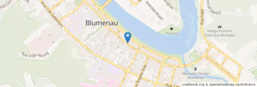 Mapa de ubicacion de Café Pinguim en ブラジル, 南部地域, サンタ カタリーナ, Região Geográfica Intermediária De Blumenau, Microrregião De Blumenau, ブルメナウ.