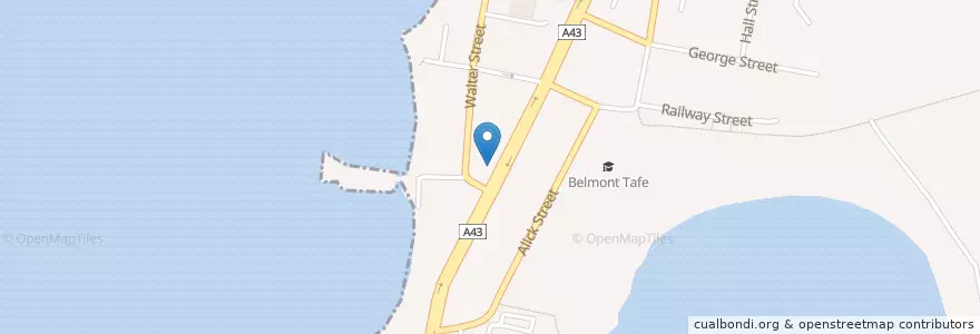 Mapa de ubicacion de Gunyah Hotel en Australien, Neusüdwales, Newcastle-Maitland, Lake Macquarie City Council.