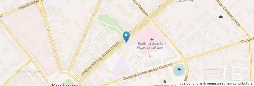 Mapa de ubicacion de Траст en Rusia, Distrito Federal Central, Костромская Область, Костромской Район, Городской Округ Кострома.