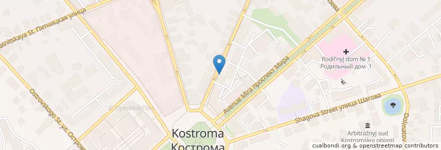 Mapa de ubicacion de лавАция en Rússia, Distrito Federal Central, Oblast De Kostroma, Костромской Район, Городской Округ Кострома.