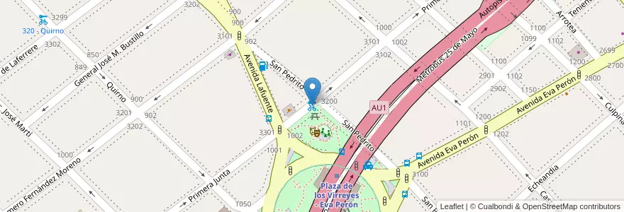Mapa de ubicacion de 354 - Plaza Tupac Amaru en Argentina, Ciudad Autónoma De Buenos Aires, Comuna 7, Buenos Aires.