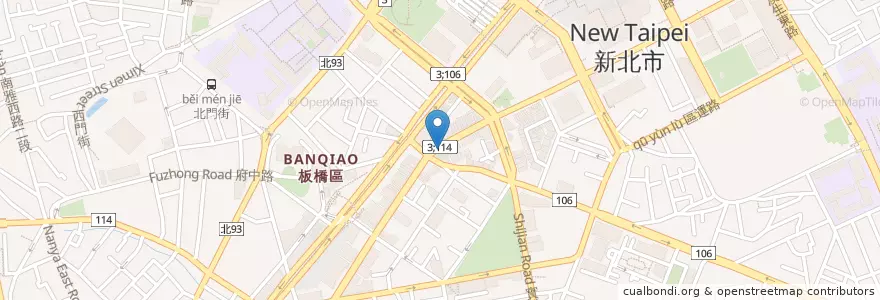 Mapa de ubicacion de 上海生煎包 en 타이완, 신베이 시, 반차오 구.