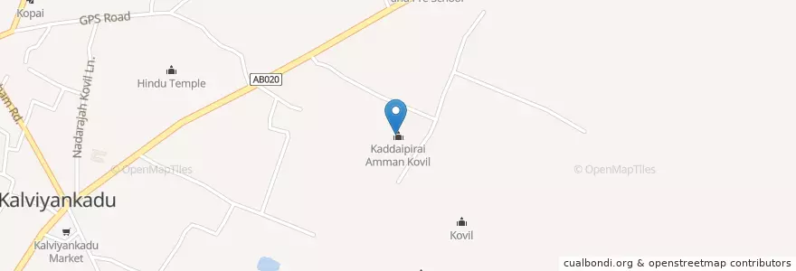 Mapa de ubicacion de Kaddaipirai Amman Kovil en スリランカ, 北部州, ジャフナ県.