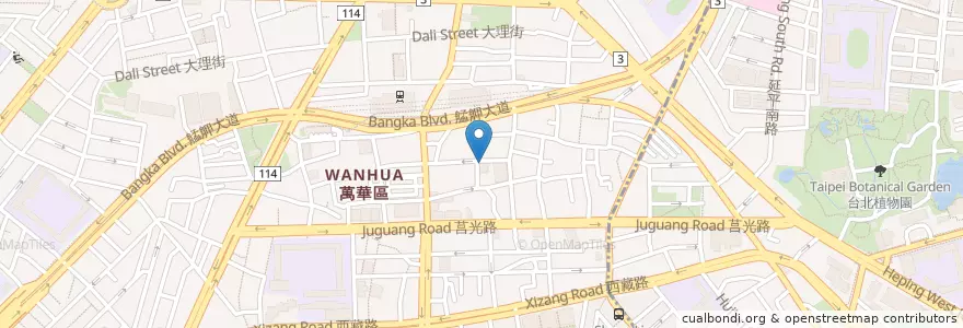 Mapa de ubicacion de 西園分館 en تايوان, تايبيه الجديدة, تايبيه, 萬華區.