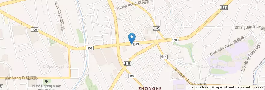 Mapa de ubicacion de 奐美汽車美容 en تايوان, تايبيه الجديدة, 中和區.