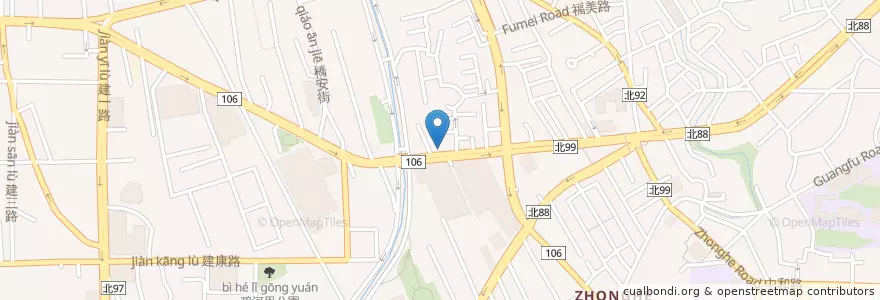 Mapa de ubicacion de 電線桿fun鬆料理 en 타이완, 신베이 시, 중허 구.