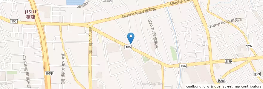 Mapa de ubicacion de 腿庫飯 en 臺灣, 新北市, 中和區.