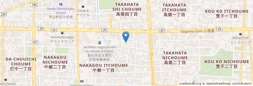 Mapa de ubicacion de 盛福寺 en Giappone, Prefettura Di Aichi, 名古屋市, 中川区.