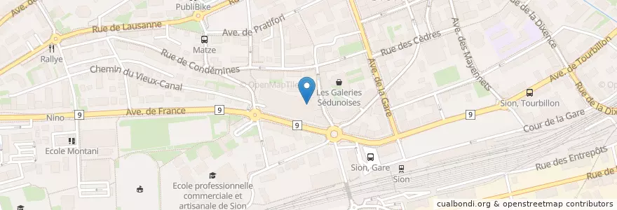 Mapa de ubicacion de Xpresso Café en Schweiz/Suisse/Svizzera/Svizra, Valais/Wallis, Sion, Sion.