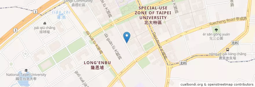 Mapa de ubicacion de Q娃之滷 北大直營店 en Taiwan, Nuova Taipei, Sanxia, Distretto Di Shulin.