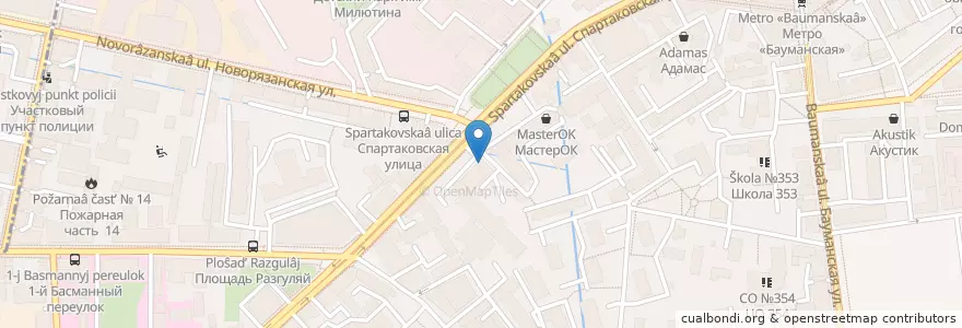 Mapa de ubicacion de ВТБ en Rusland, Centraal Federaal District, Moskou, Центральный Административный Округ, Басманный Район.