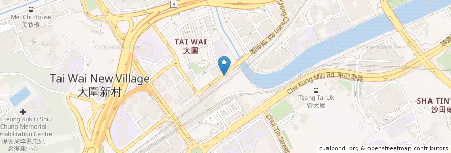 Mapa de ubicacion de 公眾單車泊位 en 中国, 広東省, 香港, 新界, 沙田區 Sha Tin District.