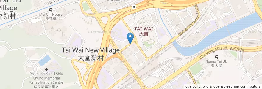 Mapa de ubicacion de 公眾單車泊位 en China, Cantão, Hong Kong, Novos Territórios, 沙田區 Sha Tin District.