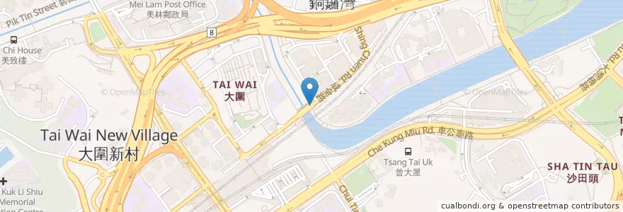 Mapa de ubicacion de 公眾單車泊位 en Cina, Guangdong, Hong Kong, Nuovi Territori, 沙田區 Sha Tin District.