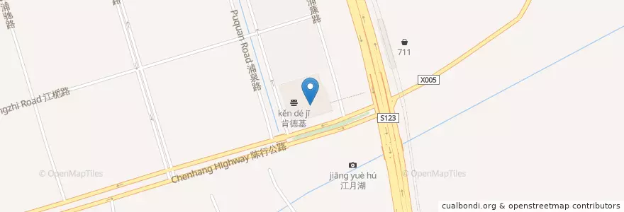 Mapa de ubicacion de 棒约翰 en Chine, Shanghai, District De Minhang.