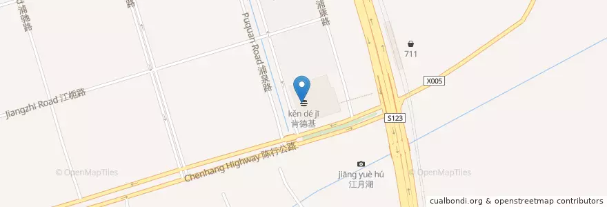 Mapa de ubicacion de 肯德基 en الصين, شانغهاي, 闵行区.