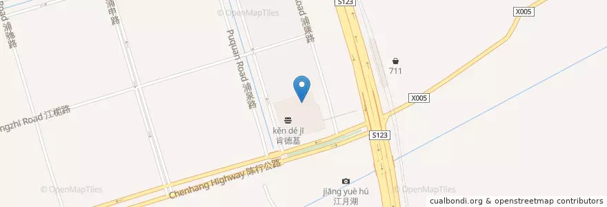 Mapa de ubicacion de 青春路上 en China, Shanghai, Minhang District.