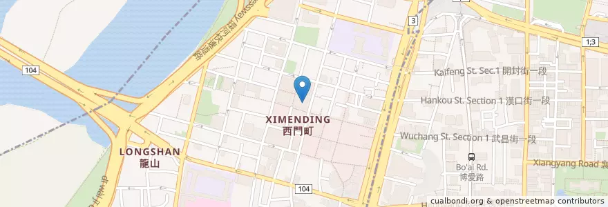Mapa de ubicacion de 新光影城 en 타이완, 신베이 시, 타이베이시, 완화 구.