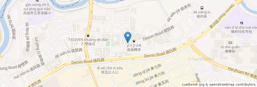 Mapa de ubicacion de 桔緣麵疙瘩 en 台湾, 高雄市, 楠梓区.