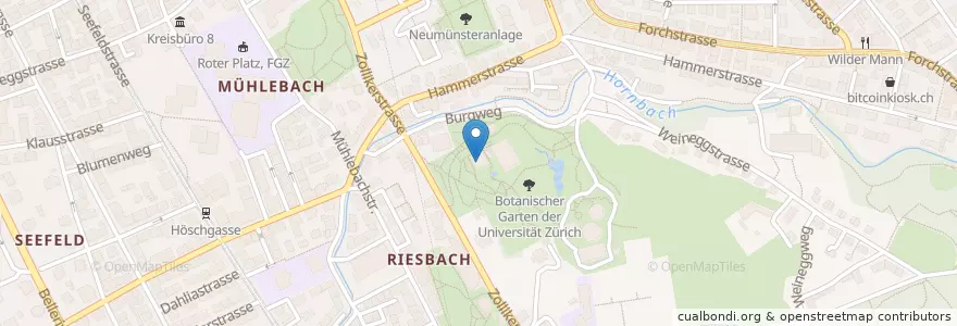 Mapa de ubicacion de Cafeteria UZH Botanischer Garten en 瑞士, 蘇黎世, Bezirk Zürich, Zürich.