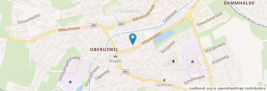 Mapa de ubicacion de Bank Oberuzwil en Zwitserland, Sankt Gallen, Wahlkreis Wil, Oberuzwil.