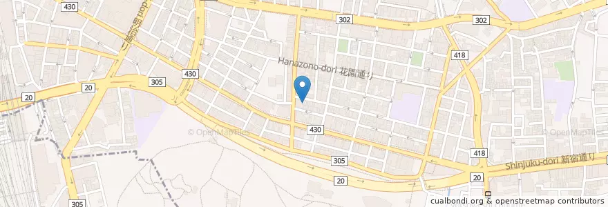 Mapa de ubicacion de PONY en Japonya, 東京都, 新宿区.