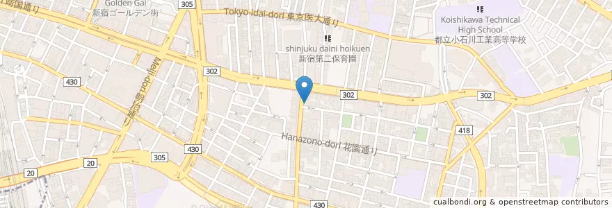 Mapa de ubicacion de やよい軒 en 日本, 東京都, 新宿区.