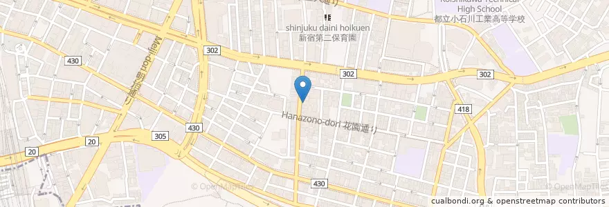 Mapa de ubicacion de 福招門 en اليابان, 東京都, 新宿区.