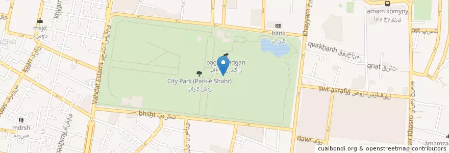 Mapa de ubicacion de جایگاه آب خوردن en イラン, テヘラン, شهرستان تهران, テヘラン, بخش مرکزی شهرستان تهران.