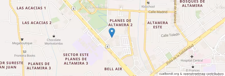 Mapa de ubicacion de Palms Casino Managua en Nicaragua, Departamento De Managua, Managua (Municipio).