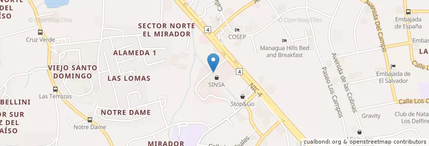 Mapa de ubicacion de Deli Café en 니카라과, Departamento De Managua, Managua (Municipio).