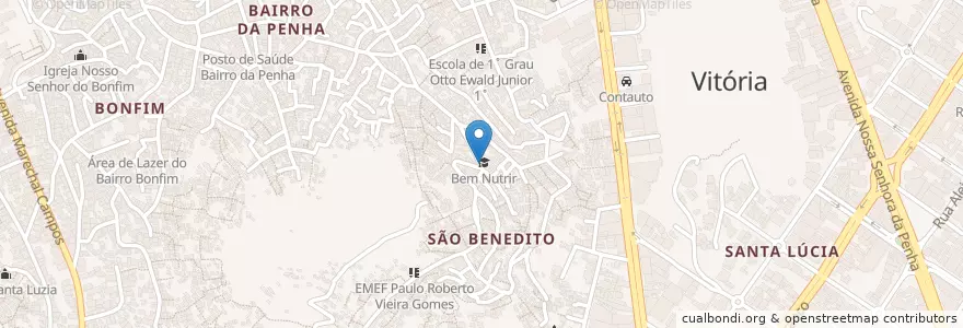 Mapa de ubicacion de Banco Bem en Brezilya, Güneydoğu Bölgesi, Espírito Santo, Região Geográfica Intermediária De Vitória, Vitória, Região Metropolitana Da Grande Vitória, Microrregião Vitória.