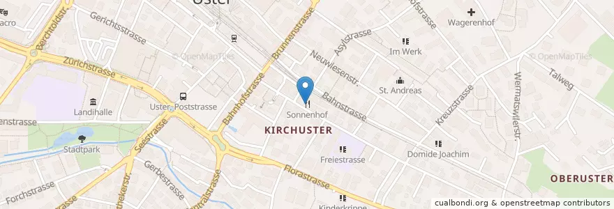 Mapa de ubicacion de Sonnenhof Shisha Lounge Bar en Zwitserland, Zürich, Bezirk Uster, Uster.