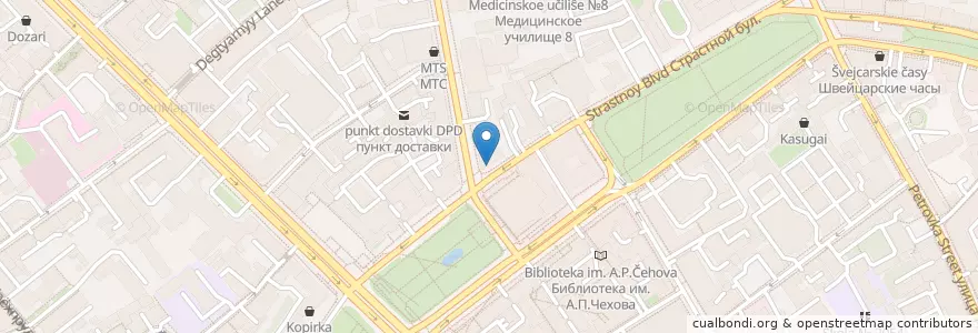 Mapa de ubicacion de Пальмира en Россия, Центральный Федеральный Округ, Москва, Центральный Административный Округ, Тверской Район.