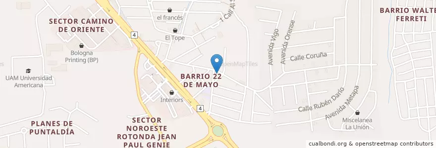 Mapa de ubicacion de Auto Lavado Jehova es mi pastor en 尼加拉瓜, Departamento De Managua, Managua (Municipio).