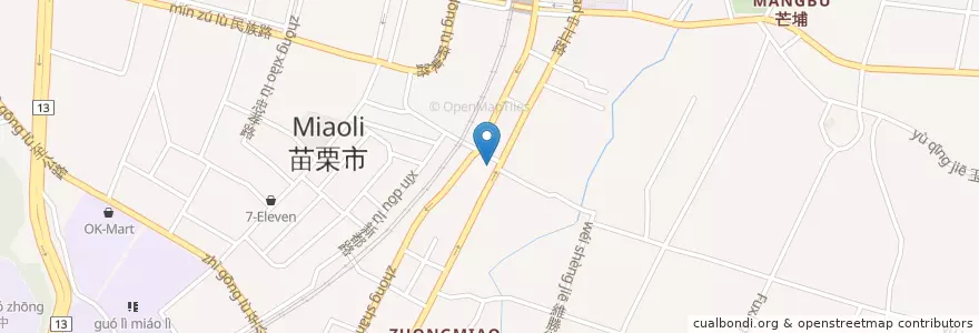 Mapa de ubicacion de 合作金庫銀行(北苗栗) en Taiwan, Taiwan Province, Miaoli County, Miaoli City.