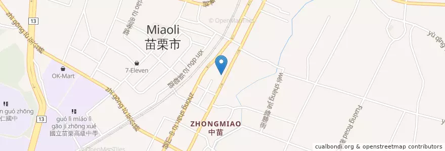 Mapa de ubicacion de 台灣中油(中苗站) en Taiwan, Provincia Di Taiwan, Contea Di Miaoli, Miaoli.