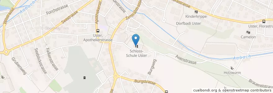 Mapa de ubicacion de Schloss-Schule Uster en スイス, チューリッヒ, Bezirk Uster, Uster.